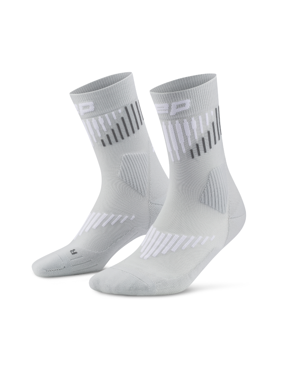 CEP Core Run Merino Mid Cut Sokken 3.0 - grijs/wit