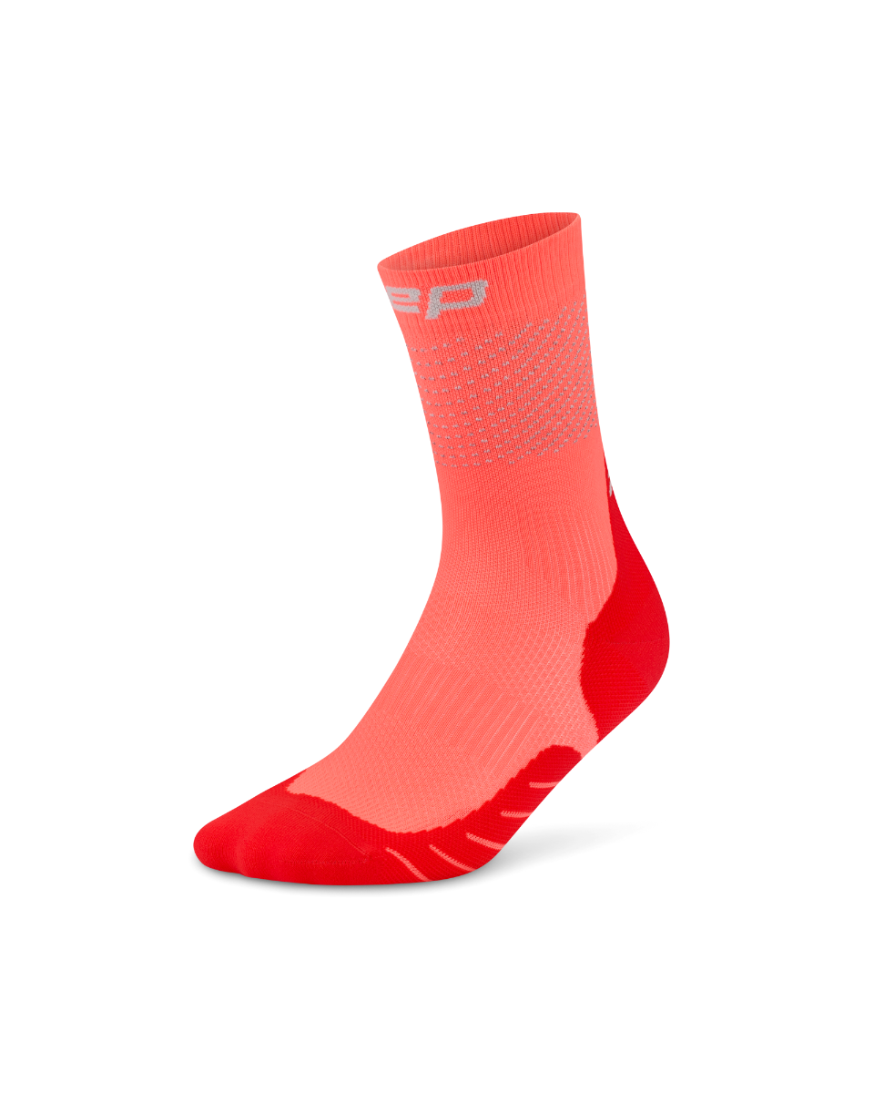 CEP Pro Run Reflective Mid Cut Sokken 3.0 - neon koraal