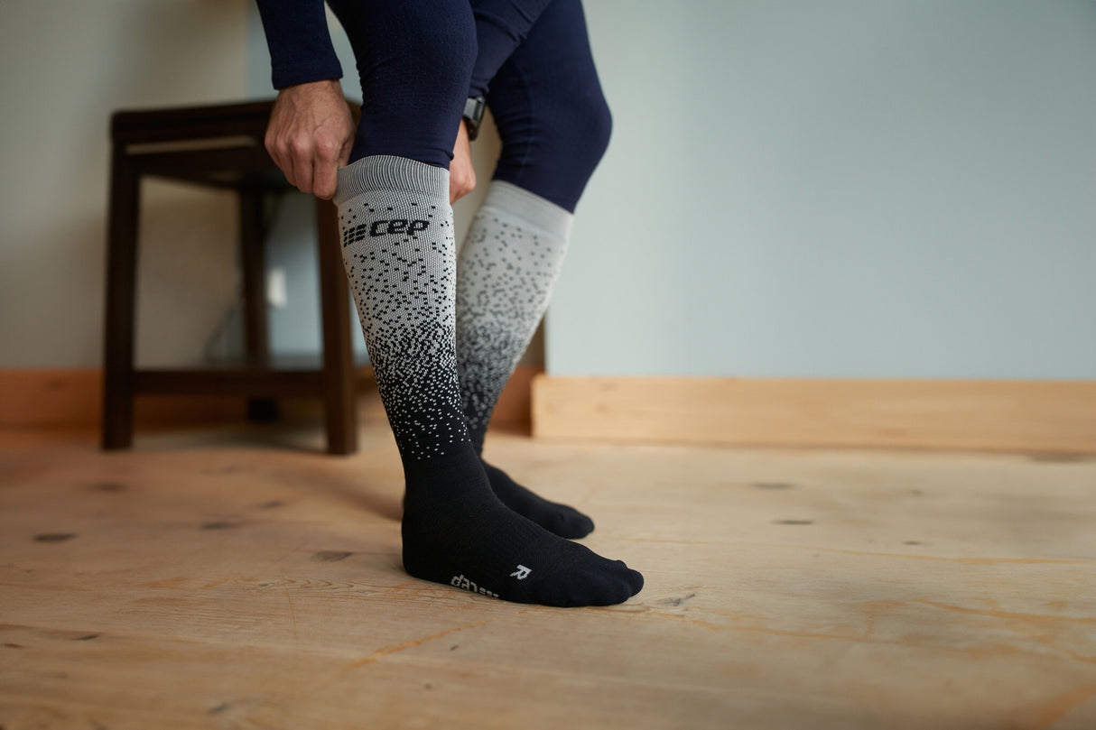 CEP Ski Merino Kompressionssocken - Schwarz/Grau