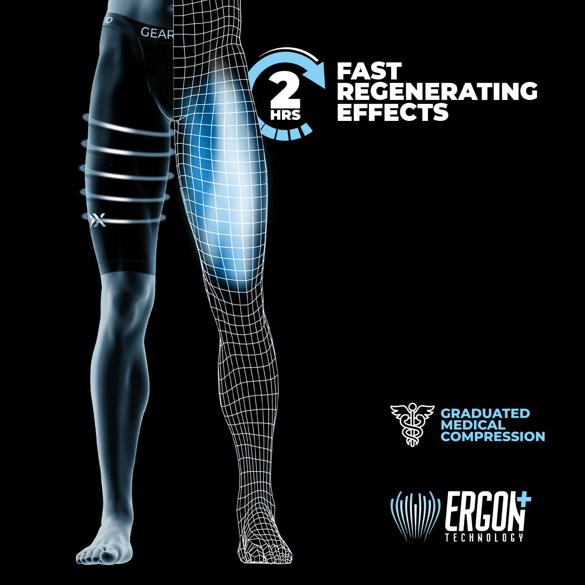 GEARXPro Erholungs-Shorts - Schwarz