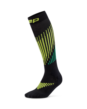 CEP Core Run Merino Compressiekousen 3.0 - zwart/lime