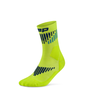 CEP Core Run Merino Mid Cut Sokken 3.0 - lime/blauw
