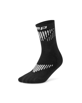 CEP Core Run Merino Mid Cut Sokken 3.0 - zwart/wit