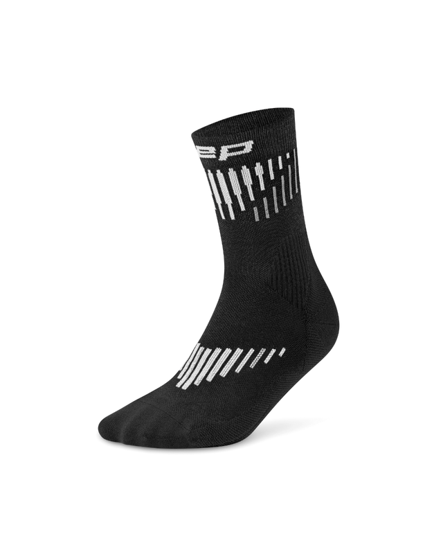 CEP Core Run Merino Mid Cut Sokken 3.0 - zwart/wit
