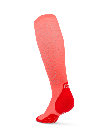 CEP Pro Run Reflective Compressiekousen 3.0 - neon koraal