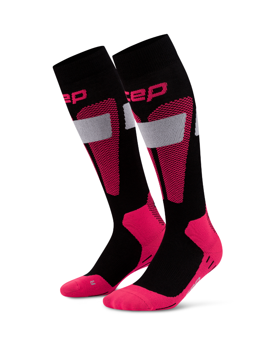 CEP Ski Merino Skisokken 3.0 - zwart/roze