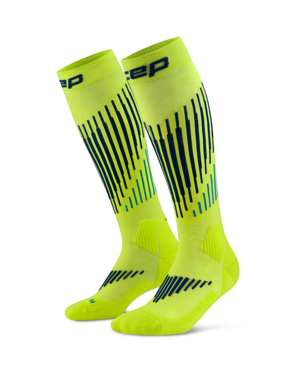 CEP Ski Touring Merino Skisokken 3.0 - lime/blauw