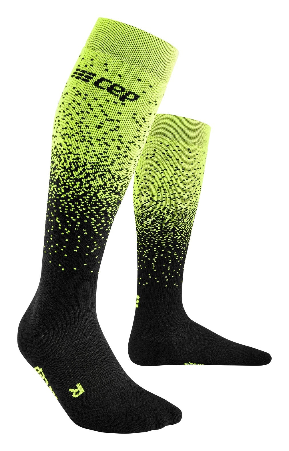 CEP Ski Merino Kompressionssocken - Schwarz/Grün