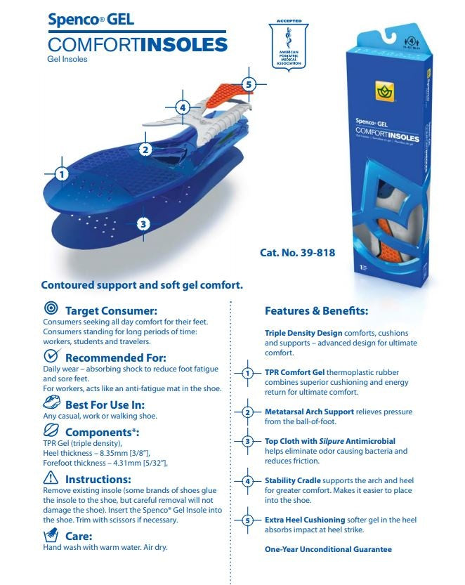 Spenco Comfort Gel-Einlegesohlen